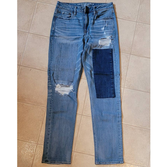 American Eagle Outfitters Denim - American Eagle Stretch Distressed Two-Tone Skinny Jeans Size 8 Regular
